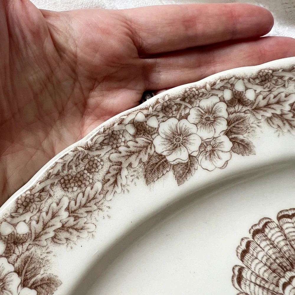 Vintage Queen's Myott Thanksgiving Brown Turkey 13